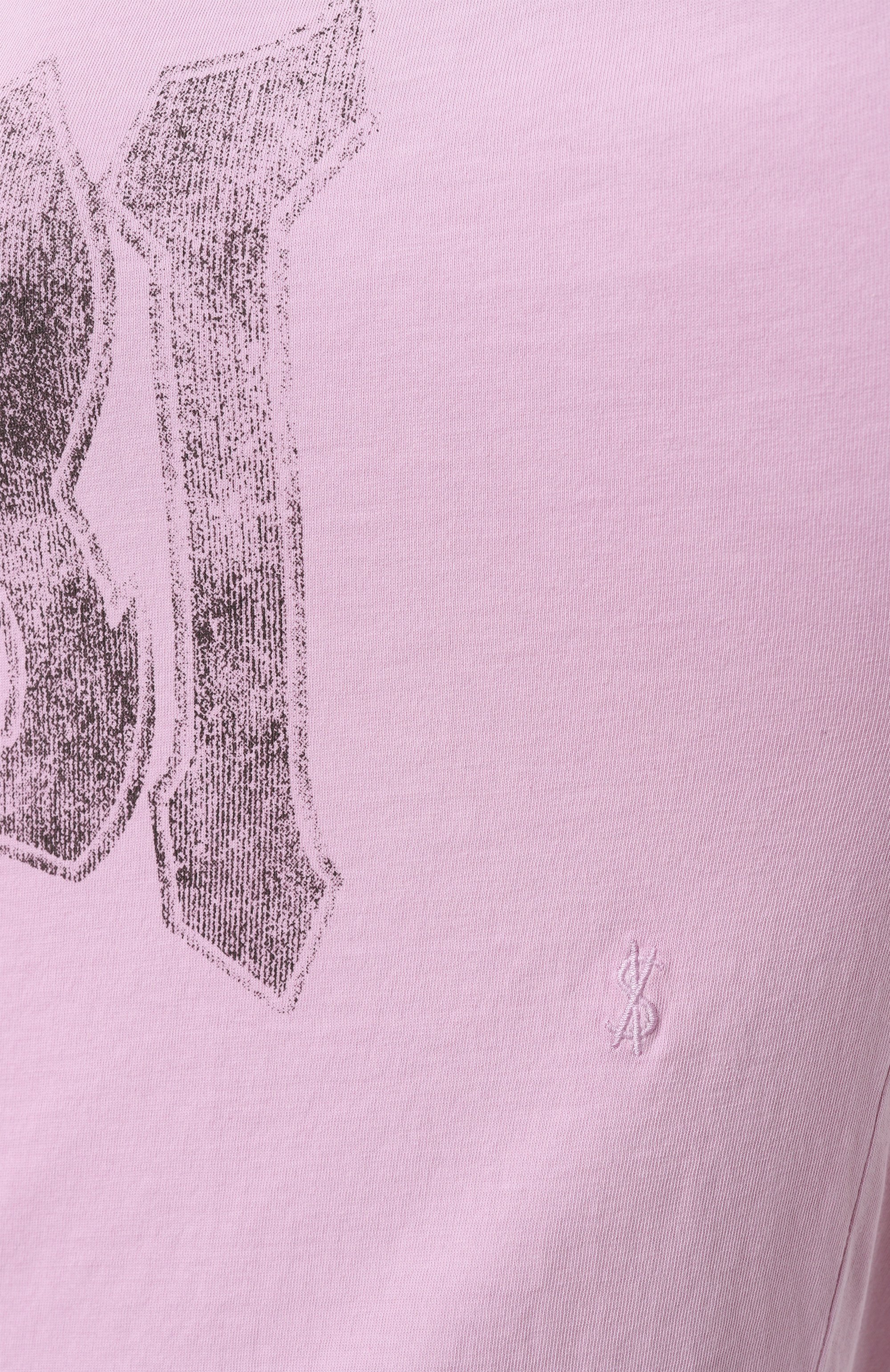 Хлопковая футболка KSUBI сиреневого цвета по цене 16750 руб., арт. WPS25TE018, фото 6 Хлопковая футболка KSUBI, арт. WPS25TE018, фото 6