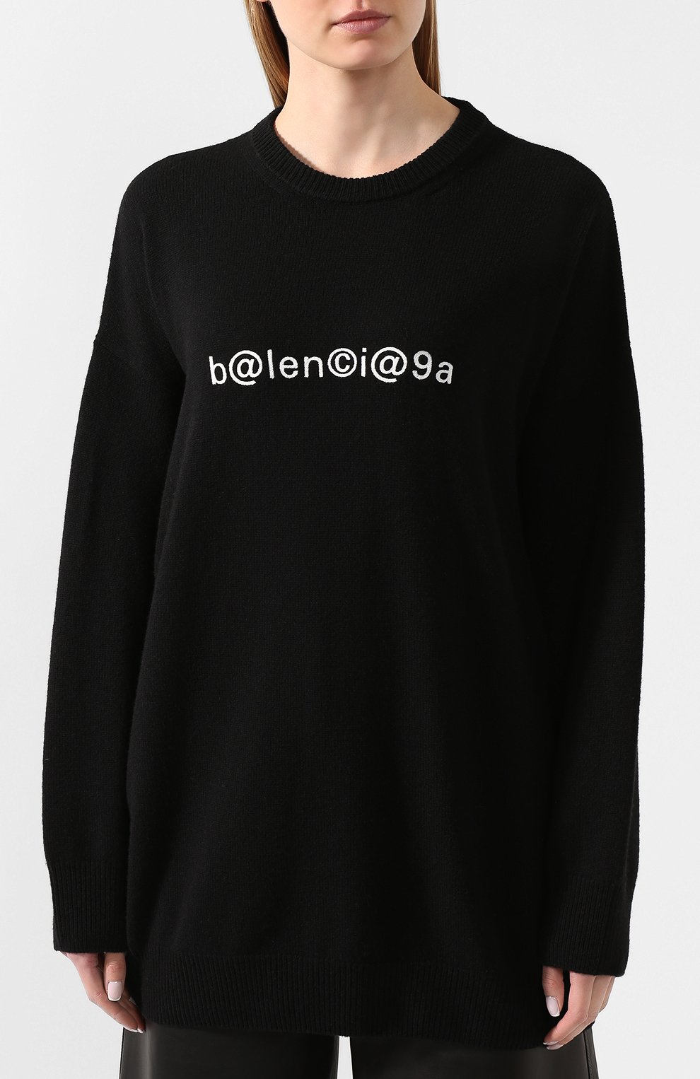 Шерстяной свитер BALENCIAGA черно-белого цвета по цене 73300 руб., арт. 620994/T4105, фото 3 Шерстяной свитер BALENCIAGA, арт. 620994/T4105, фото 3