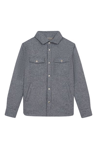 Мужская куртка-рубашка из шелка и шерсти BRUNELLO CUCINELLI, арт. BV4010109C