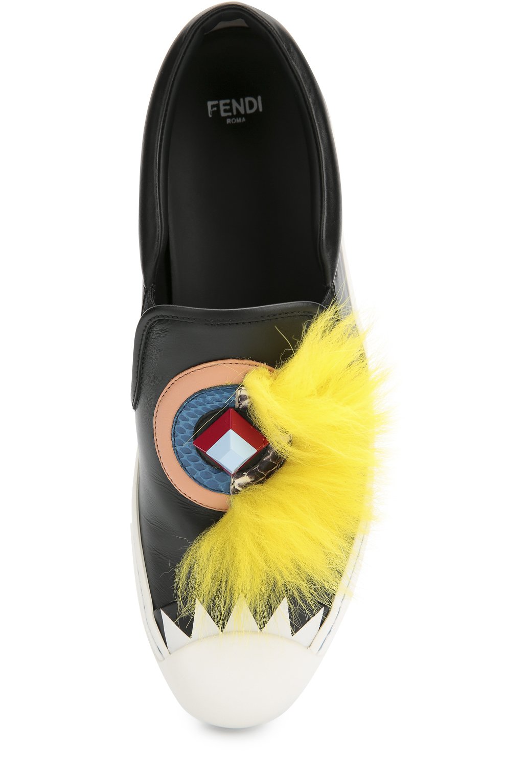 Кожаные слипоны с декором и меховой отделкой FENDI, арт. 8E6219/86F, фото 5