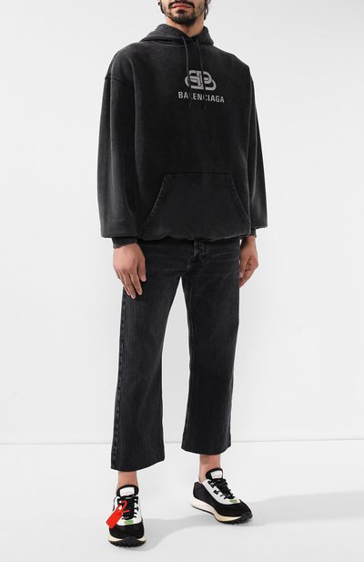 Хлопковое худи BALENCIAGA темно-серого цвета по цене 79950 руб., арт. 570811/TGV74, фото 2 Хлопковое худи BALENCIAGA, арт. 570811/TGV74, фото 2