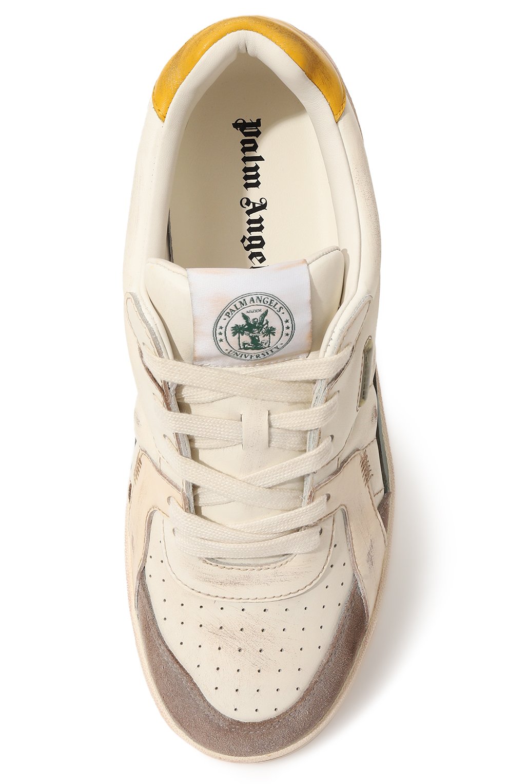 Кожаные кеды university old school PALM ANGELS белого цвета по цене 59550 руб., арт. PMIA078F23LEA0010155, фото 6 Кожаные кеды university old school PALM ANGELS, арт. PMIA078F23LEA0010155, фото 6