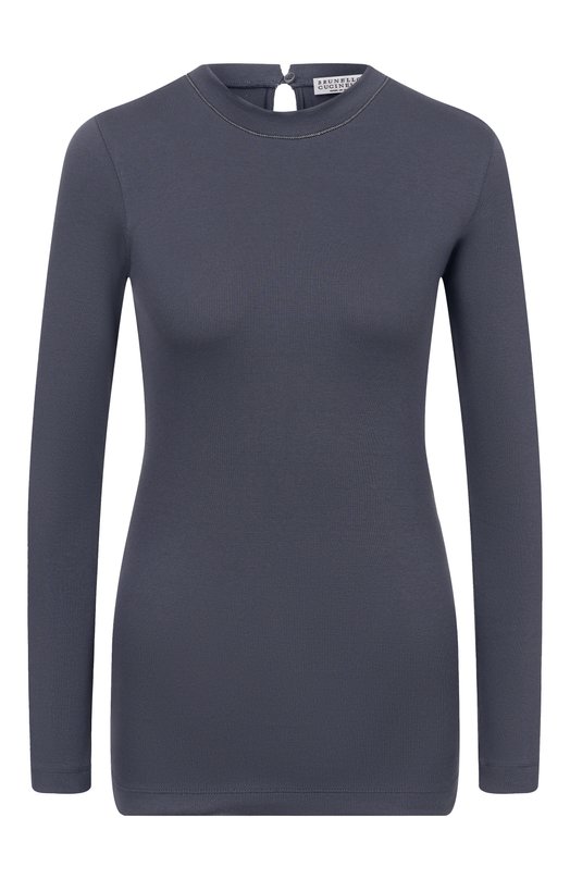 Хлопковый лонгслив Brunello Cucinelli MPTC8BJ300 Синий MPTC8BJ300