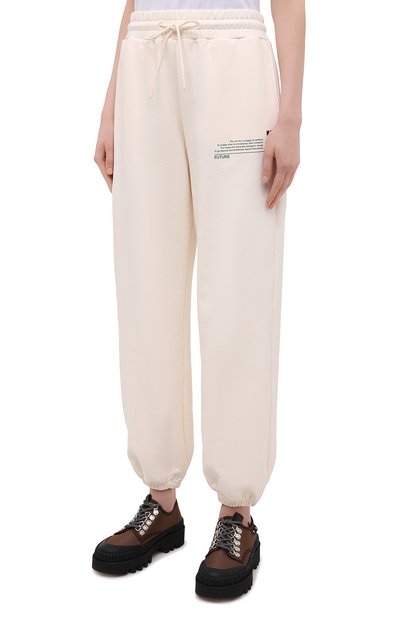 Хлопковые джоггеры MSGM светло-бежевого цвета по цене 33950 руб., арт. 3041MDP90 217119, фото 3 Хлопковые джоггеры MSGM, арт. 3041MDP90 217119, фото 3