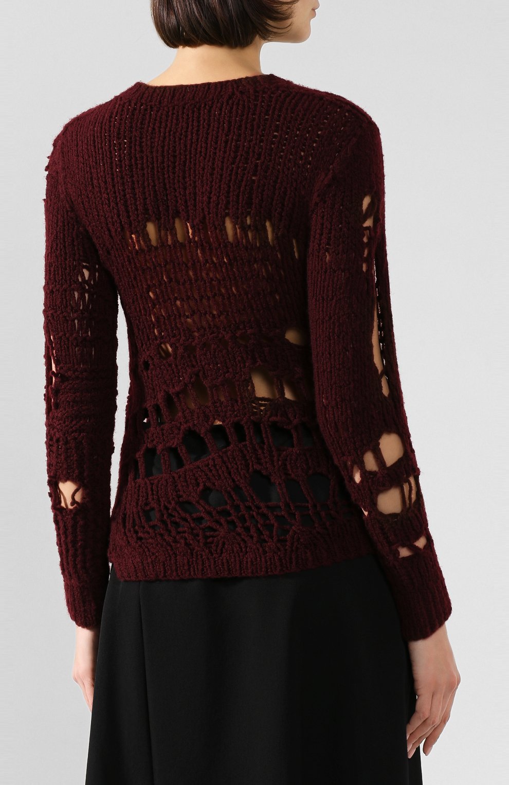 Шерстяной свитер ANN DEMEULEMEESTER бордового цвета по цене 156500 руб., арт. 1902-4018-P-258-037, фото 4 Шерстяной свитер ANN DEMEULEMEESTER, арт. 1902-4018-P-258-037, фото 4