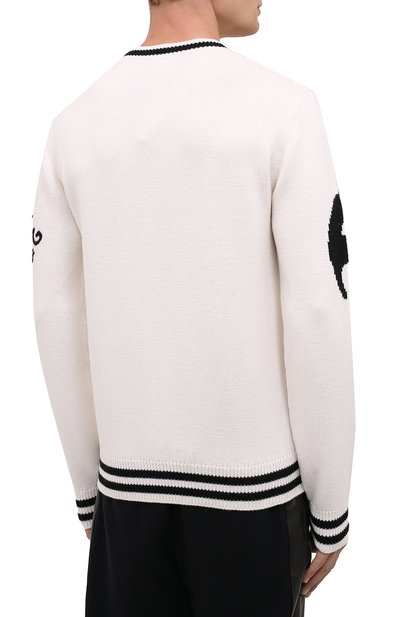 Шерстяной свитер DOLCE & GABBANA белого цвета по цене 222500 руб., арт. GXC03Z/JAVYP, фото 5 Шерстяной свитер DOLCE & GABBANA, арт. GXC03Z/JAVYP, фото 5