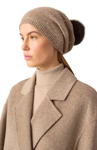 Кашемировая шапка с отделкой из меха соболя BLACK SABLE, арт. BS-005CP6, фото 2