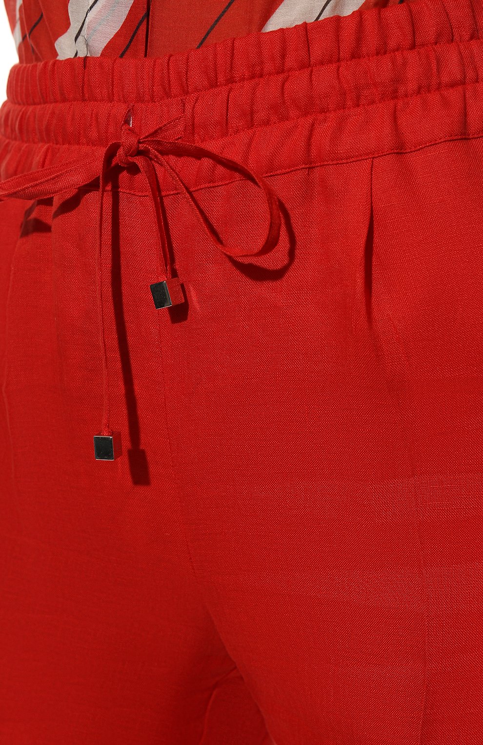 Льняные брюки KITON красного цвета по цене 103500 руб., арт. D48122K09T85, фото 5 Льняные брюки KITON, арт. D48122K09T85, фото 5