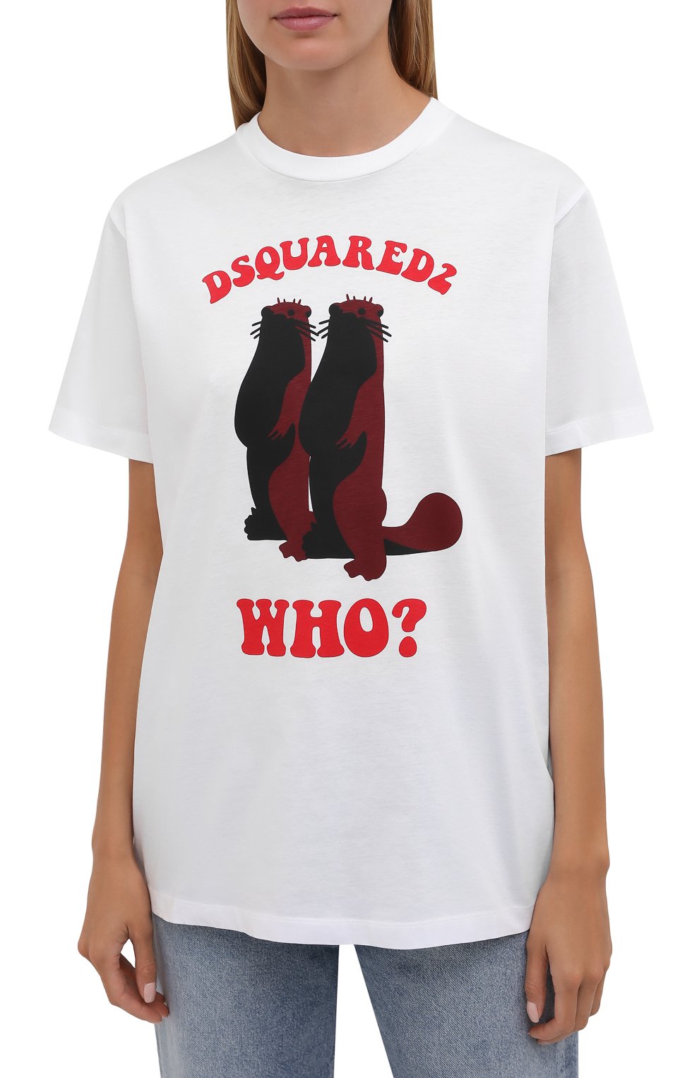 Хлопковая футболка DSQUARED2 белого цвета по цене 29950 руб., арт. S72GD0323/S23009, фото 3 Хлопковая футболка DSQUARED2, арт. S72GD0323/S23009, фото 3