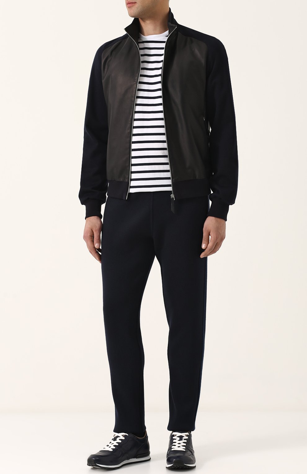 Куртка-бомбер из кожи и кашемира ANDREA CAMPAGNA, арт. 89200E11S2600, фото 2