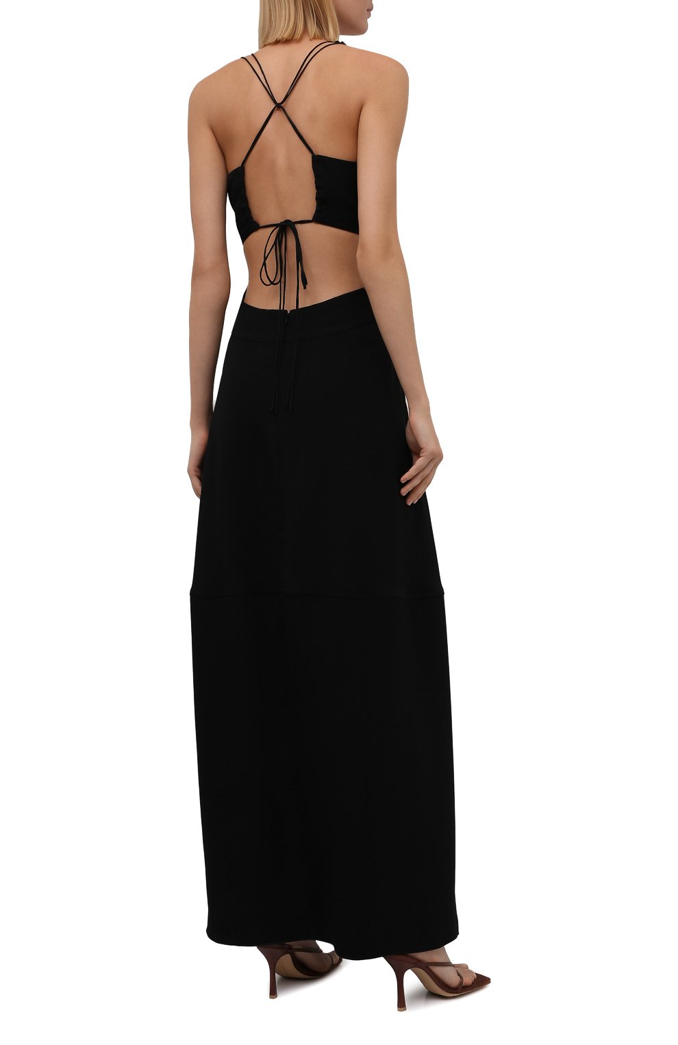 Платье из вискозы VICTORIA BECKHAM черного цвета по цене 205000 руб., арт. 1521WDR002874A, фото 4 Платье из вискозы VICTORIA BECKHAM, арт. 1521WDR002874A, фото 4
