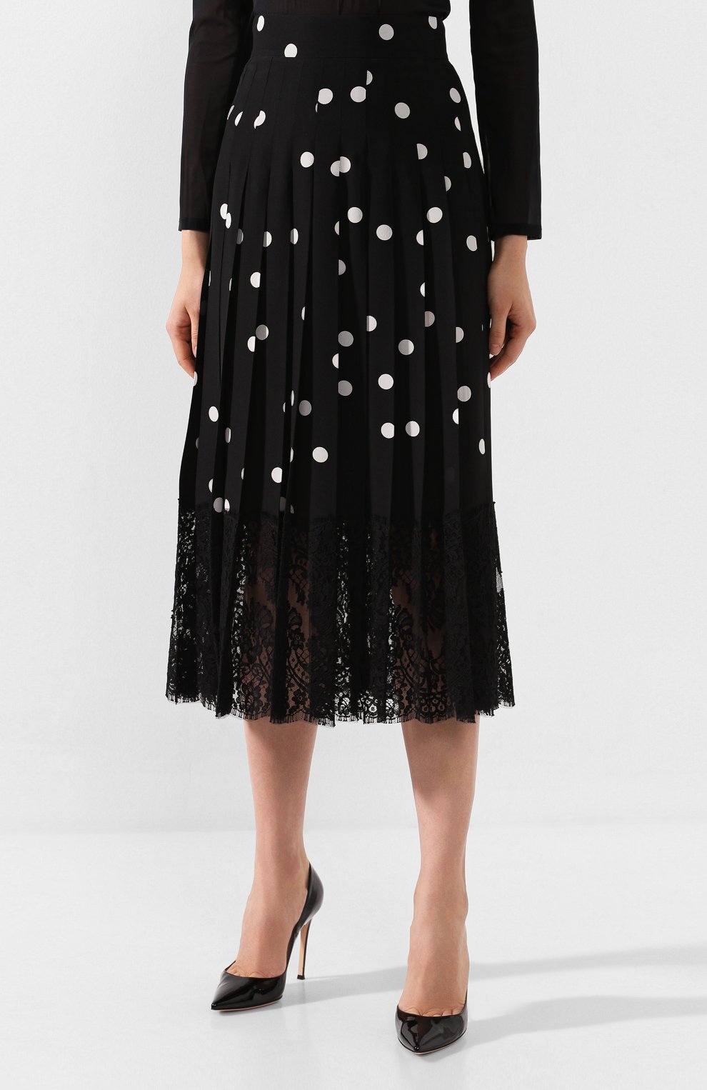 Юбка из смеси шелка и хлопка DOLCE & GABBANA, арт. F4BFTT/HS15T, фото 3