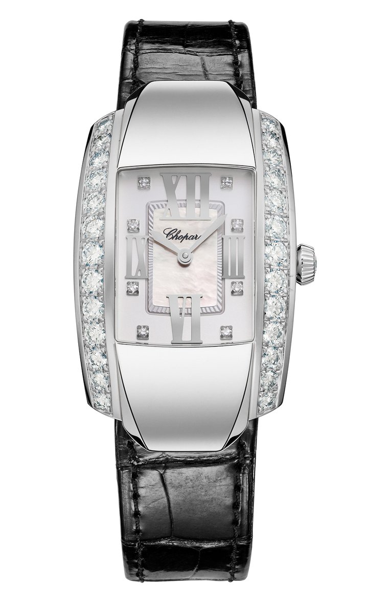 Женские часы la strada CHOPARD бесцветного цвета, арт. 419402-1004 | Фото 1 (Материал корпуса: Белое золото; Цвет циферблата: Перламутровый; Механизм: Кварц; Нос: Не проставлено; Региональные огр�аничения белый список (Axapta Mercury): Не проставлено)