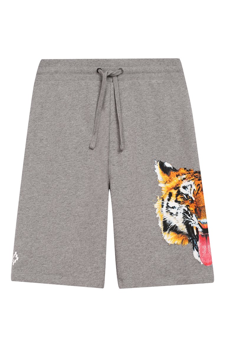 Детские хлопковые шорты MARCELO BURLON KIDS OF MILAN серого цвета, арт. B/MB/3205/0020 | Фото 1 (Материал внешний: Хлопок; Статус проверки: Прове�рена категория; Мальчики Кросс-КТ: Шорты-одежда; Нос: Не проставлено)