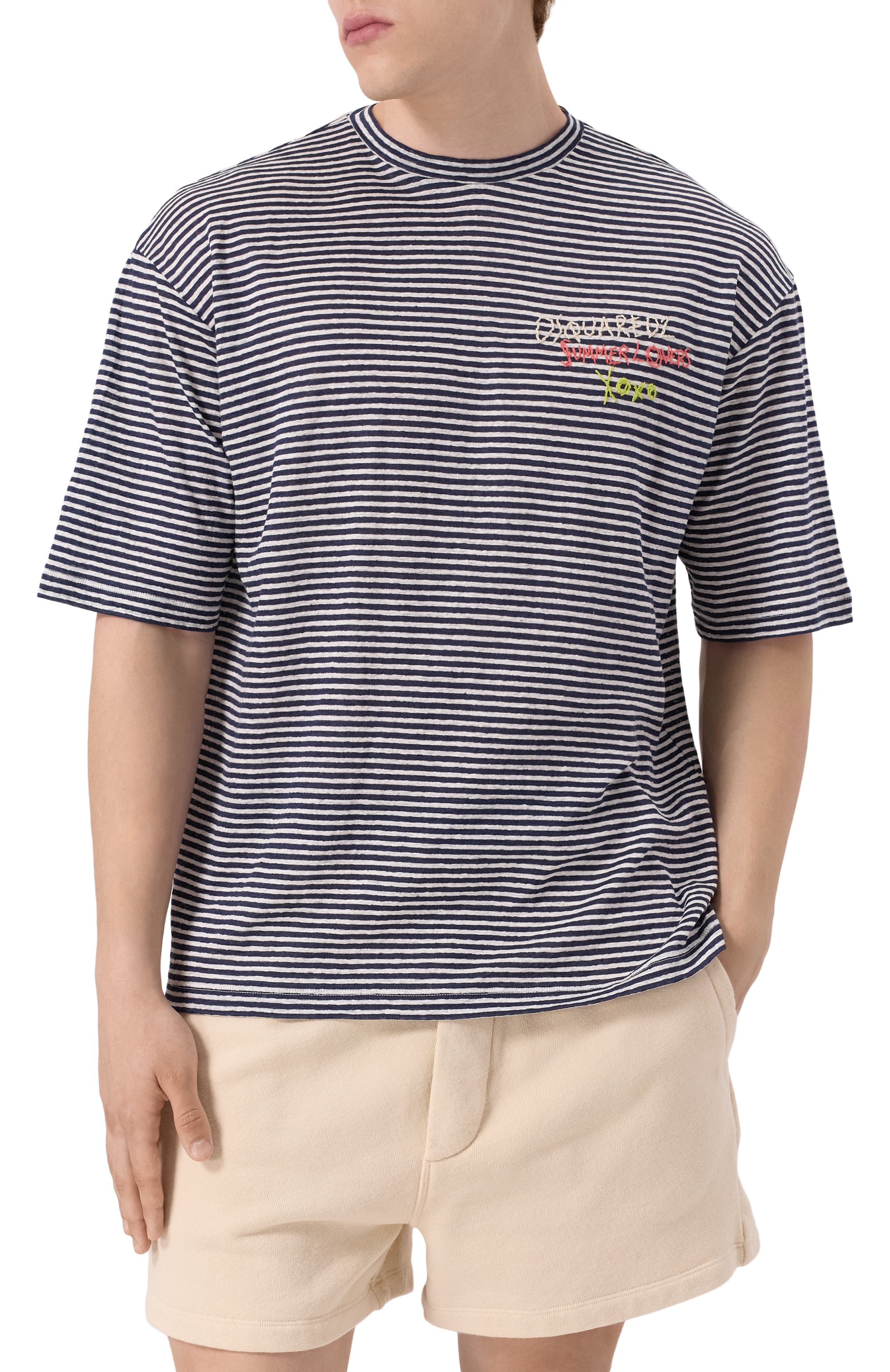 Льняная футболка DSQUARED2, арт. S78GD0104/S23601, фото 3