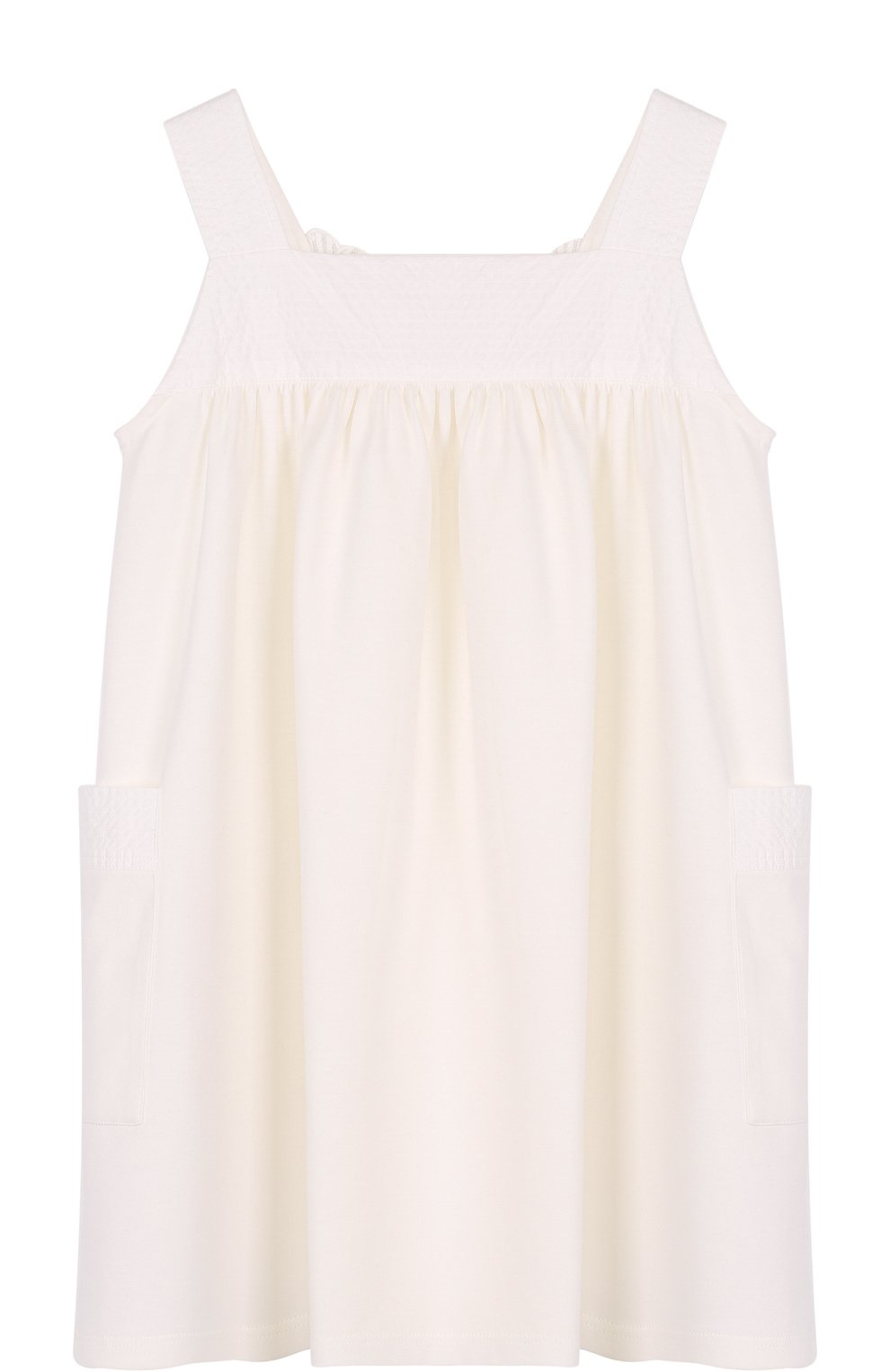 Хлопковый мини-сарафан свободного кроя с цветочной аппликацией CHLOÉ, арт. C12666/6A-12A, фото 2