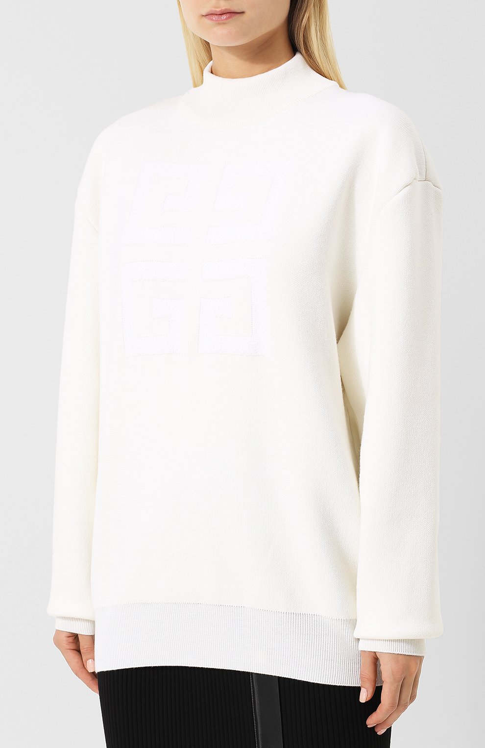 Шерстяной пуловер свободного кроя с воротником-стойкой GIVENCHY, арт. BW903E4Z2E, фото 3