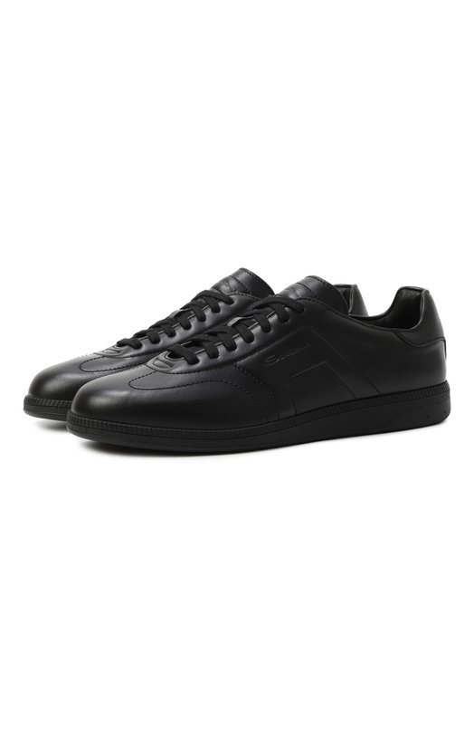 Кожаные кеды DBS-Olympic Santoni MBPG22072NERK0IL Чёрный MBPG22072NERK0IL