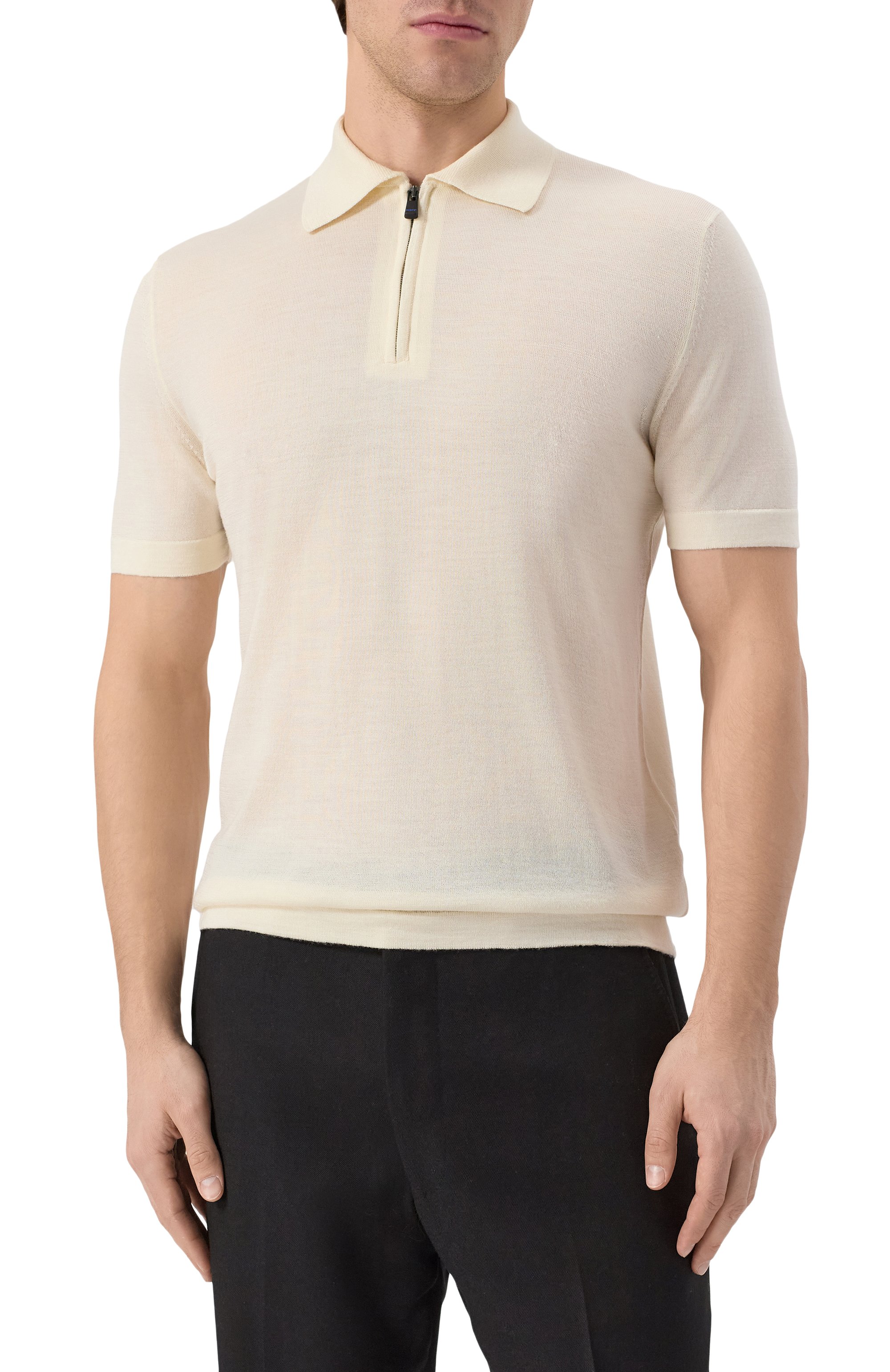 Поло из шерсти и шелка KITON, арт. UMM059201, фото 3