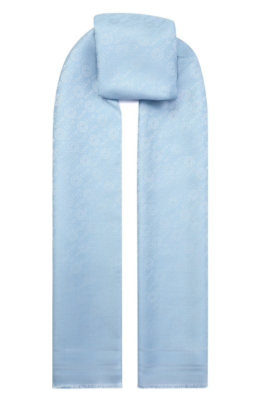Шарф из шелка и шерсти Elie Saab 710010410 Голубой 710010410