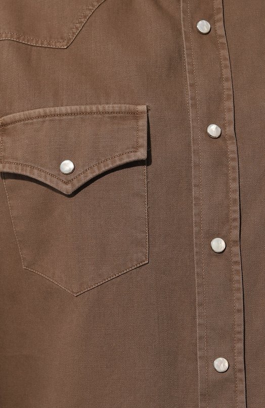 Джинсовая рубашка Brunello Cucinelli M192P4008 Коричневый  M192P4008 Фото 5
