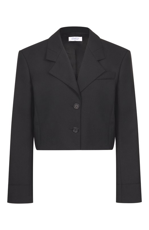 Жакет из шерсти и лиоцелла Off-White 0WEF12LF25FAB001 Чёрный 0WEF12LF25FAB001