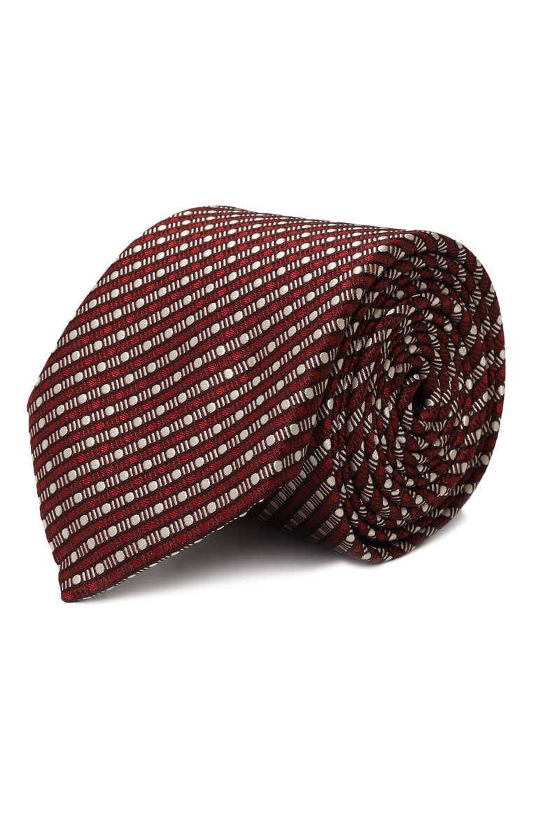 Мужской шелковый галстук GIORGIO ARMANI красного цвета, арт. 360054/4R937 | Фото 1 (Нос: Не проставлено; Материал: Шелк, Текстиль; Принт: С принтом)