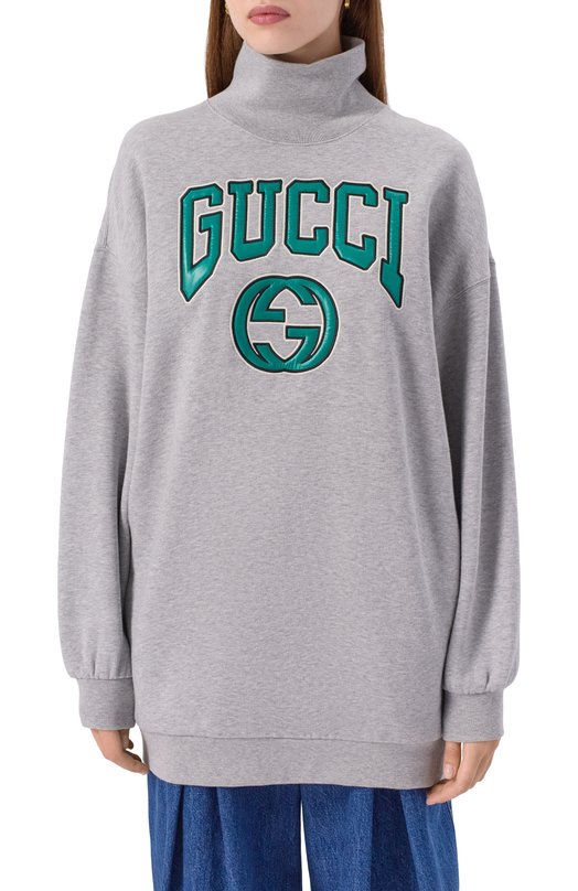 Хлопковый свитшот Gucci 760367/XJF0Q Серый  760367/XJF0Q Фото 3