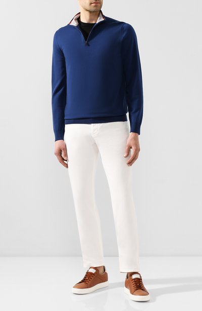 Шерстяной джемпер LORO PIANA синего цвета по цене 171000 руб., арт. FAL0878, фото 2 Шерстяной джемпер LORO PIANA, арт. FAL0878, фото 2