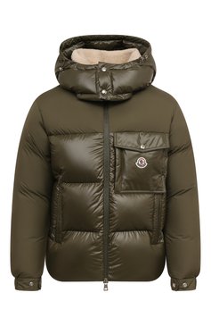 Мужская пуховик bayuda MONCLER зеленого цвета, арт. 1A002-67-595ZJ | Фото 1 (Длина (верхняя одежда): Короткие; Материал утеплителя: Пух и перо; Драгоценные камни: Проставлено; Материал сплава: Проставлено; Материал внешний: Синтетический материал; Рукава: Длинные; Материал подклада: Синтетический материал; Мужское Кросс-КТ: пуховик-короткий; Стили: Кэжуэл)