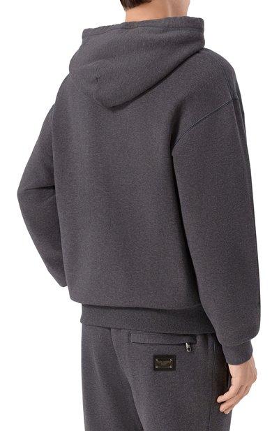Хлопковое худи DOLCE & GABBANA темно-серого цвета по цене 77750 руб., арт. G9ZU0T/G7P1C, фото 4 Хлопковое худи DOLCE & GABBANA, арт. G9ZU0T/G7P1C, фото 4