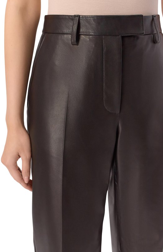 Кожаные брюки MVST M25.1PW.L010/BIG SIZE/NAPPA CREAM Чёрный  M25.1PW.L010/BIG SIZE/NAPPA CREAM Фото 5