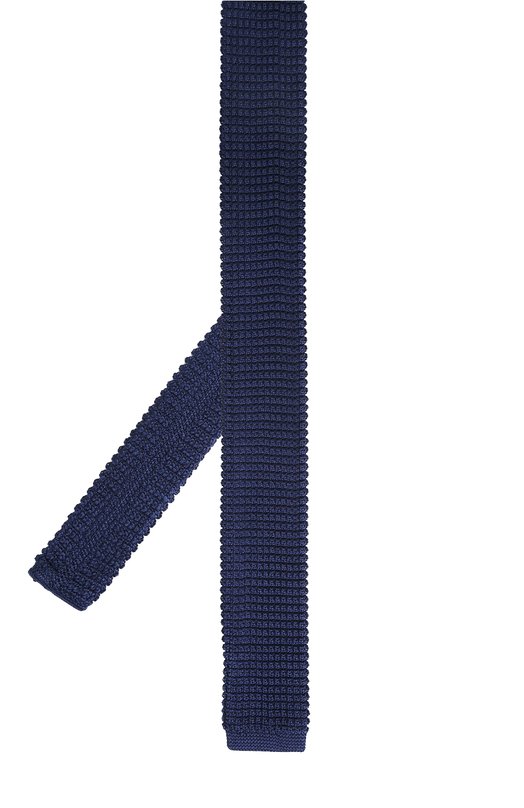 Шелковый вязаный галстук Lanvin 1990/TIE Синий  1990/TIE Фото 2