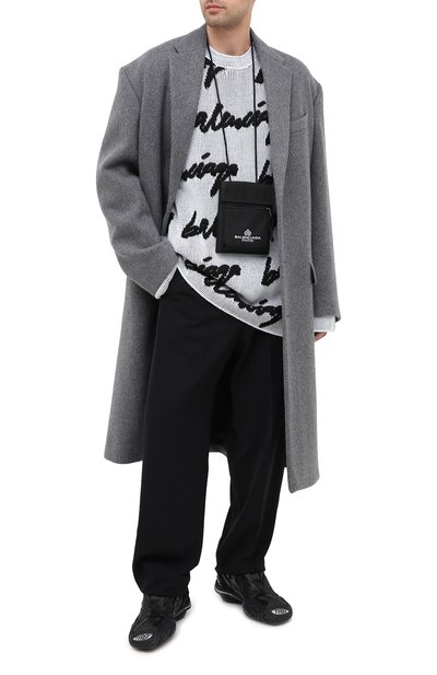 Свитер из хлопка и шерсти BALENCIAGA черно-белого цвета по цене 89950 руб., арт. 625985/T3180, фото 2 Свитер из хлопка и шерсти BALENCIAGA, арт. 625985/T3180, фото 2