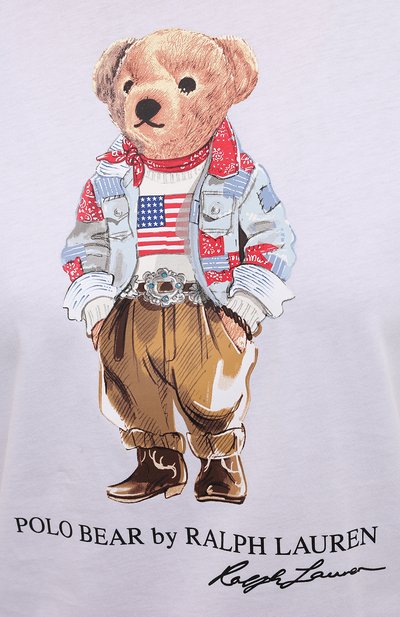 Хлопковая футболка POLO RALPH LAUREN белого цвета по цене 7995 руб., арт. 211843279, фото 5 Хлопковая футболка POLO RALPH LAUREN, арт. 211843279, фото 5