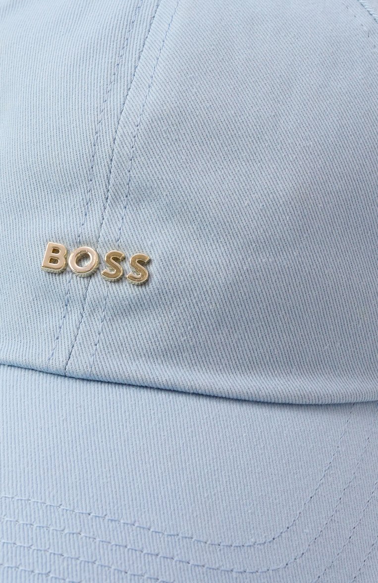 Женская хлопковая бейсболка BOSS голубого цвета, арт. 50533367 | Фото 4 (Нос: Не проставлено; Материал: Хлопок, Текстиль)