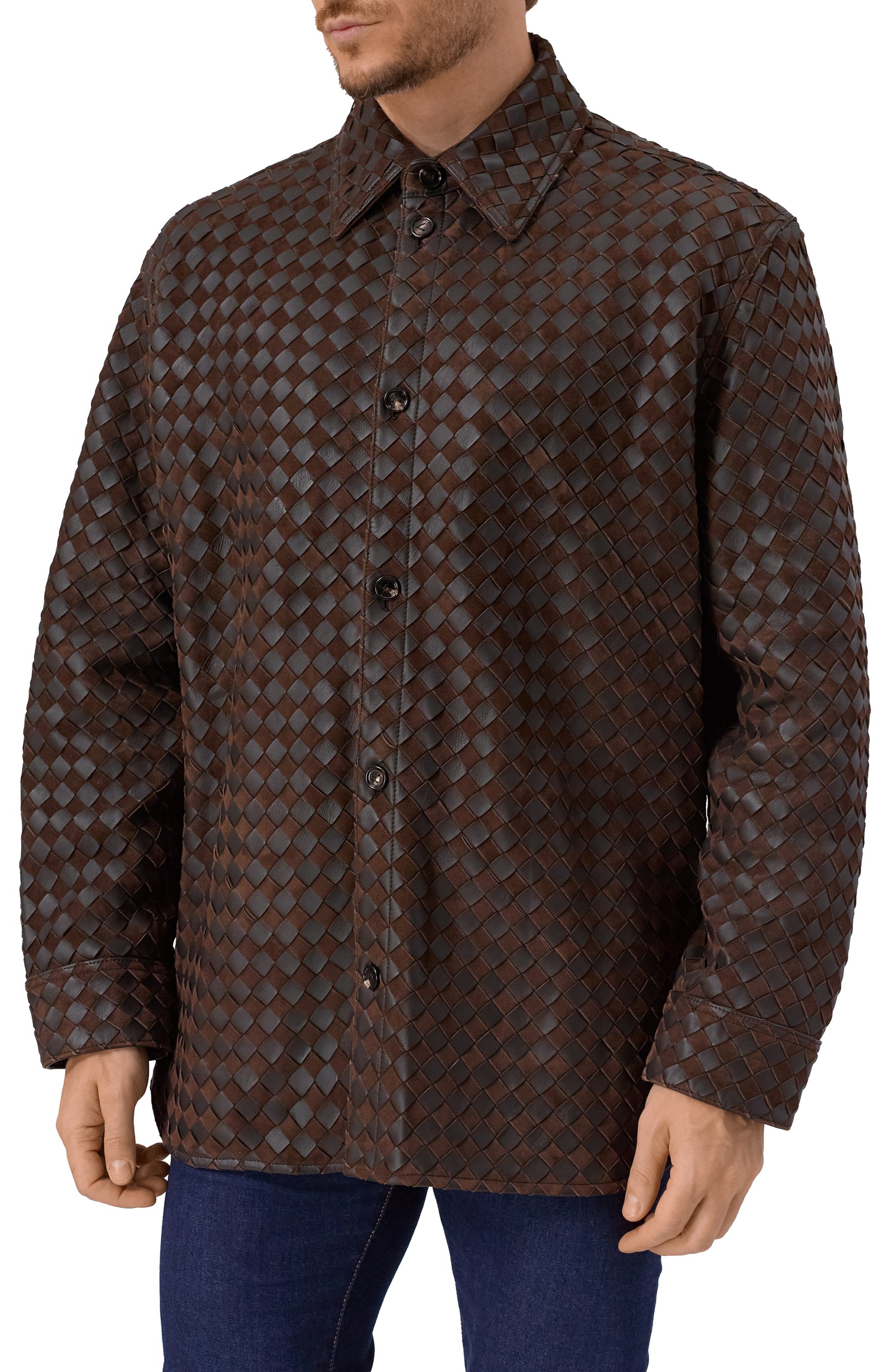 Кожаная куртка-�рубашка BOTTEGA VENETA, арт. 837063/V5RU0, фото 3