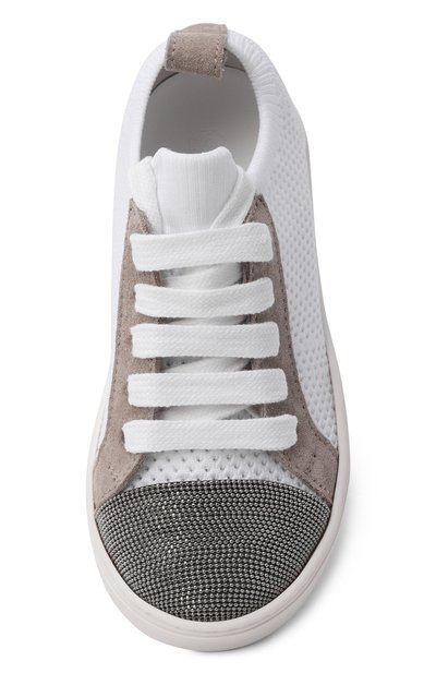 Текстильные кеды BRUNELLO CUCINELLI белого цвета по цене 58100 руб., арт. BZ149ZG411, фото 4 Текстильные кеды BRUNELLO CUCINELLI, арт. BZ149ZG411, фото 4