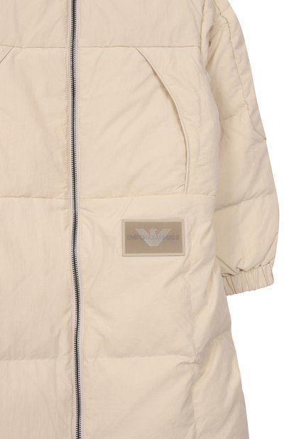 Пуховое пальто EMPORIO ARMANI кремового цвета по цене 51100 руб., арт. EB000490/AF16042, фото 3 Пуховое пальто EMPORIO ARMANI, арт. EB000490/AF16042, фото 3