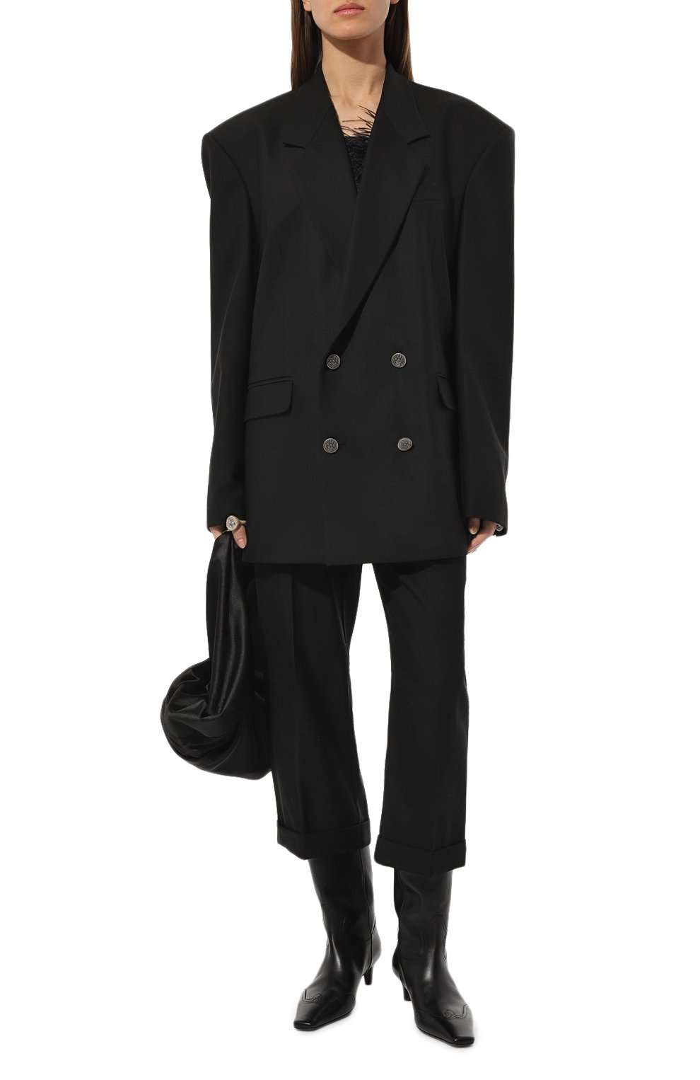 Шерстяные кюлоты PERVERT черного цвета по цене 31500 руб., арт. PE23/PA09/60-08, фото 2 Шерстяные кюлоты PERVERT, арт. PE23/PA09/60-08, фото 2