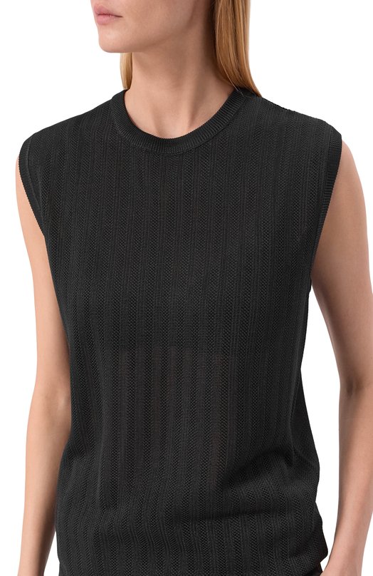 Шелковый топ Kiton D61787K0920 Чёрный  D61787K0920 Фото 5