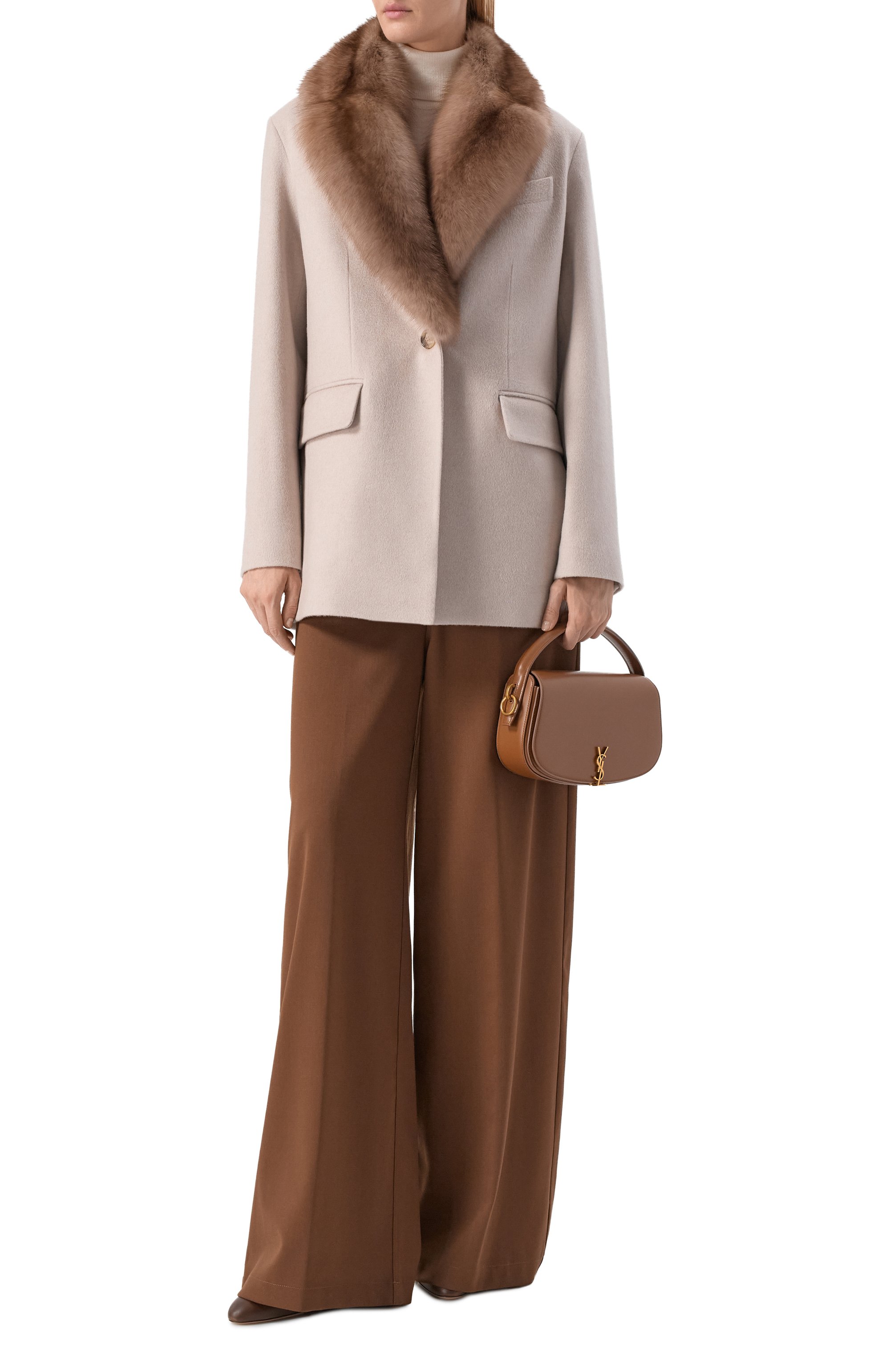 Кашемировое полупальто с отделкой из соболя MVST, арт. M25.1MW.C004/LC1588, фото 2