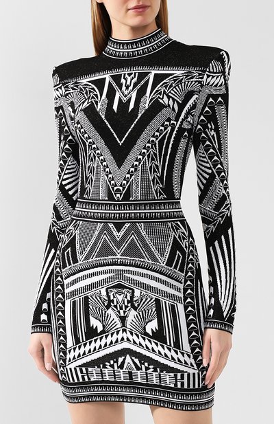 Платье BALMAIN черно-белого цвета по цене 226500 руб., арт. TF16233/K011, фото 3 Платье BALMAIN, арт. TF16233/K011, фото 3