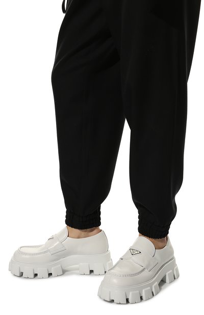 Кожаные лоферы monolith PRADA белого цвета по цене 99000 руб., арт. 2DE129-B4L-F0009, фото 3 Кожаные лоферы monolith PRADA, арт. 2DE129-B4L-F0009, фото 3