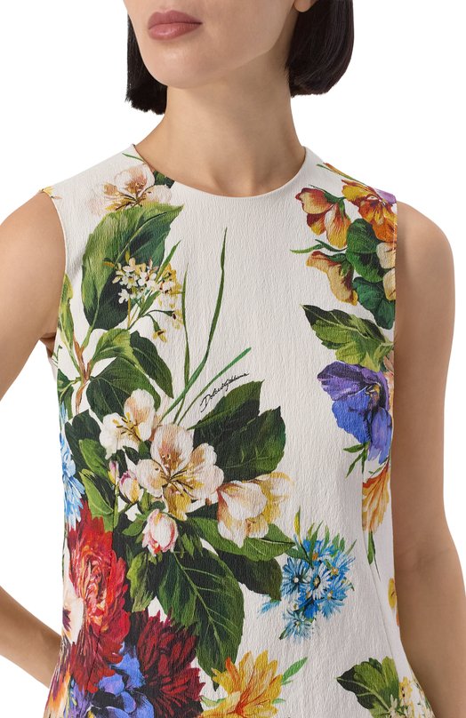 Топ из хлопка и вискозы Dolce & Gabbana F7BA0T/FSRQU Белый  F7BA0T/FSRQU Фото 5