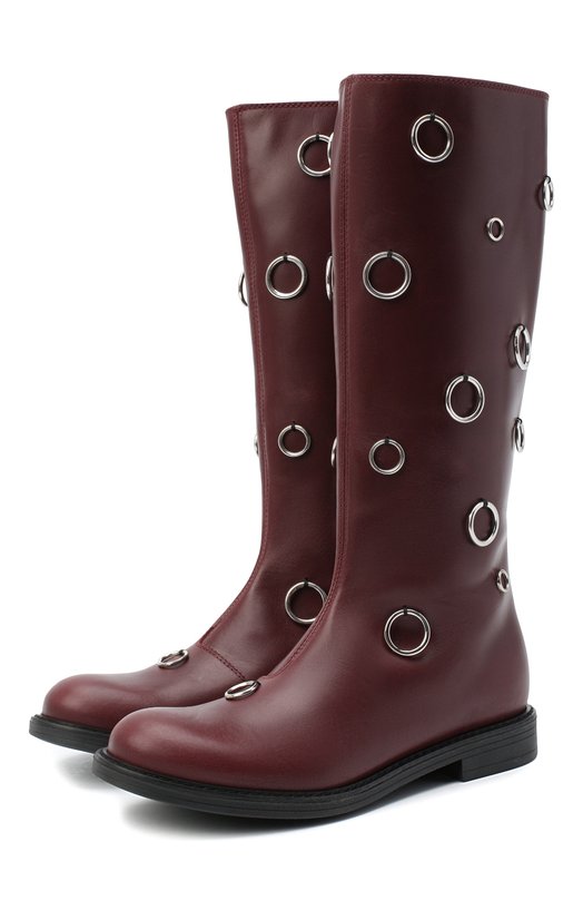 

Кожаные сапоги Marni, Бордовый