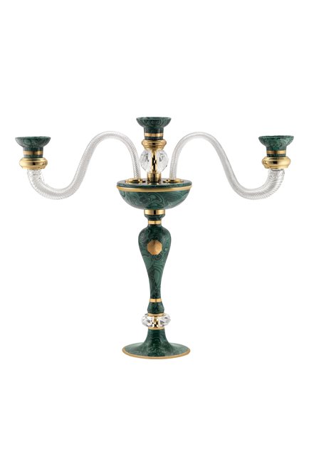 Подсвечник на три свечи royal malachite STEFANO RICCI, арт. 0A03CANDLE/MLCH01