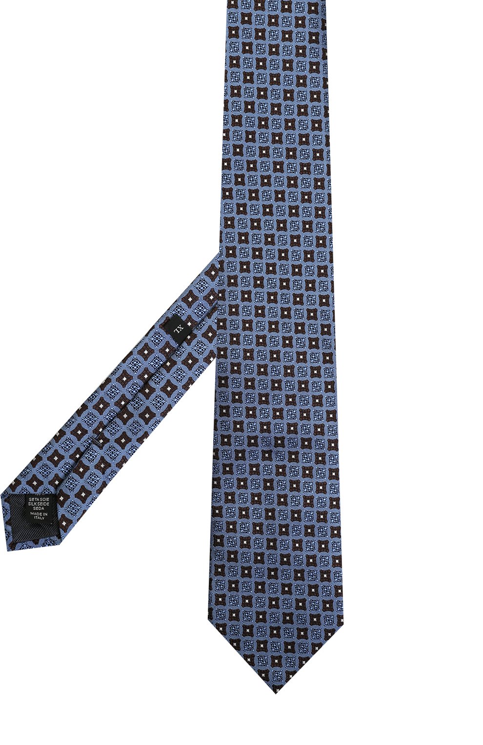 Шелковый галстук с узором ZEGNA голубого цвета по цене 22450 руб., арт. Z2E35/1XW, фото 3 Шелковый галстук с узором ZEGNA, арт. Z2E35/1XW, фото 3