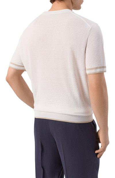 Джемпер изо льна и вискозы BOSS белого цвета по цене 23950 руб., арт. 50560491, фото 4 Джемпер изо льна и вискозы BOSS, арт. 50560491, фото 4