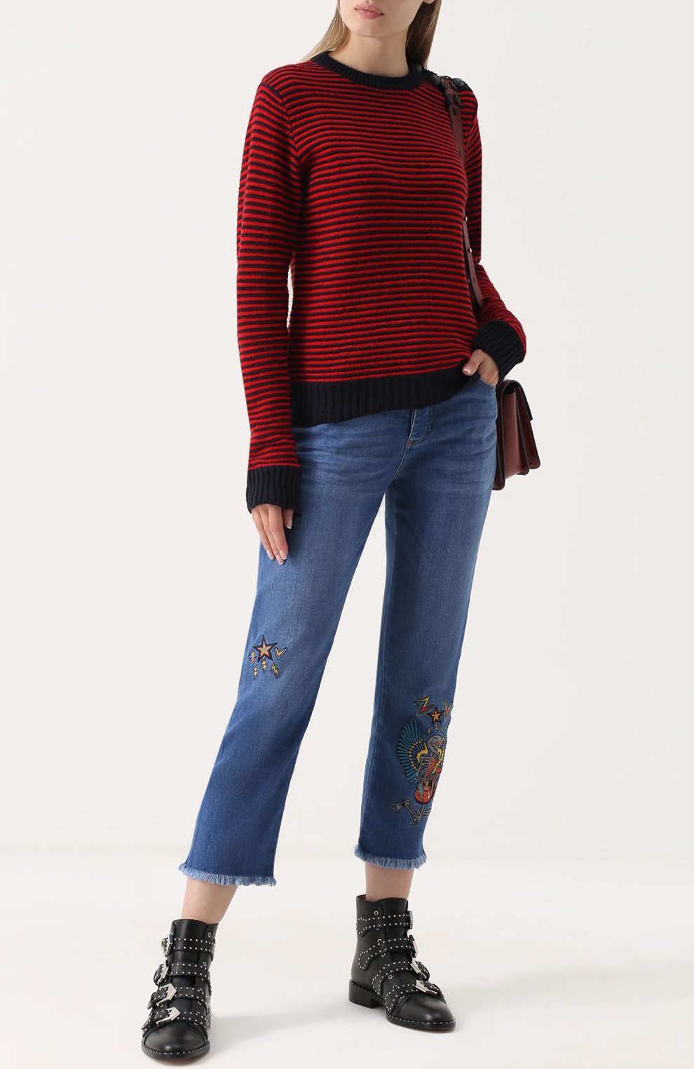 Укороченные джинсы прямого кроя с вышивкой ZADIG AND VOLTAIRE, арт. WFCB3001F, фото 2